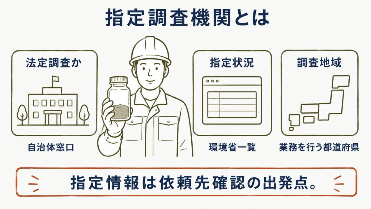 環境省の指定調査機関一覧を確認する調査員