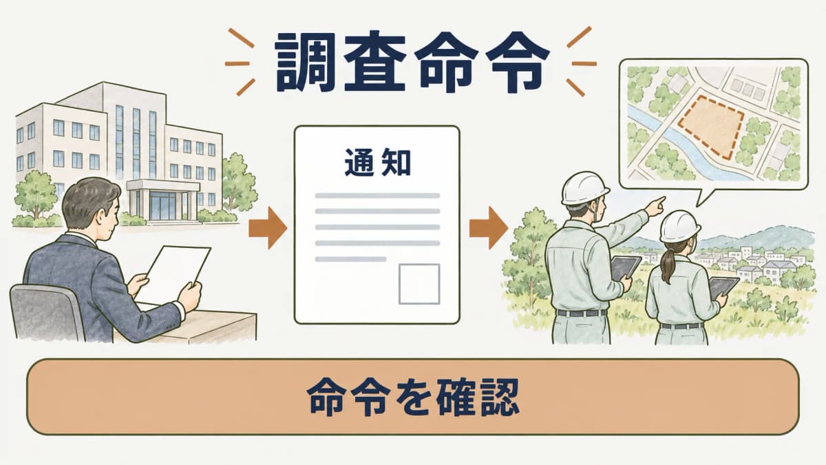 結果提出と調査命令の二つの分岐を示す図