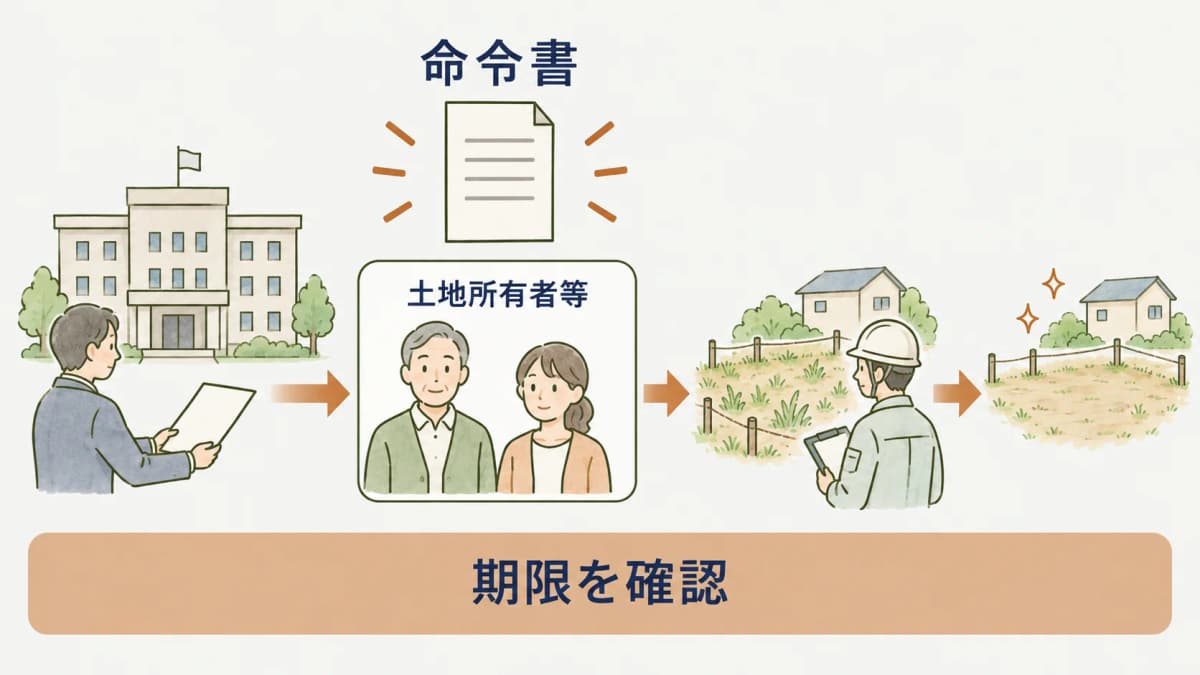 土地所有者等と調査・報告の担当を整理する図