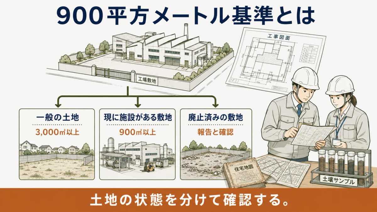 3,000平方メートルと900平方メートルの土地条件を分ける二段判定表