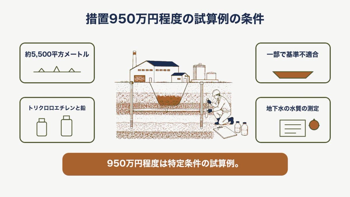 特定条件を置いた措置費用試算例の前提を示す図
