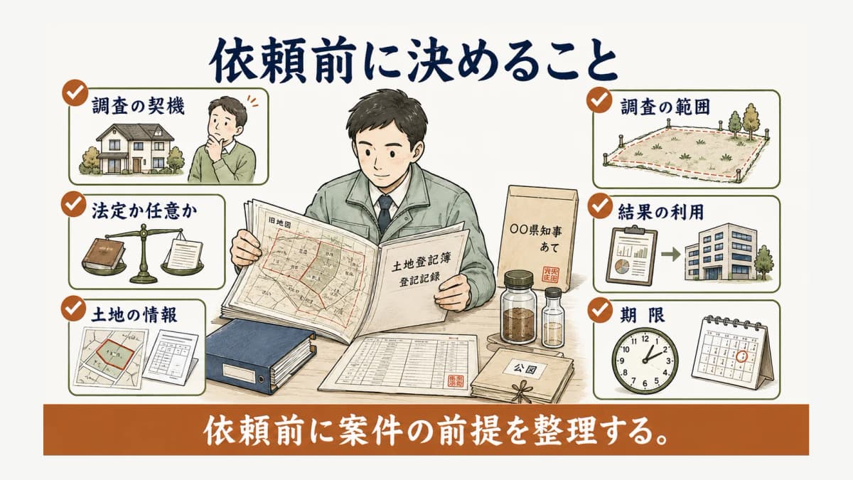 依頼前に整理する土地情報と調査目的の確認表